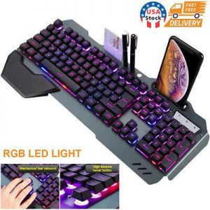 USA RGB LED Backlight Gaming Keyboard Combo Mechanical For Computer Desktop (price is attractive)