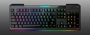 T.D.I Gaming Shop Keyboards Cougar Gaming Miulticolor Key Lit Membrane Wired USB Keyboard Carbon Fiber Look