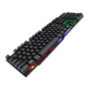 T.D.I Gaming Shop Keyboards Gaming Keyboard RGB LED Light Backlit Gamer USB Wired Silent Keyboard Noiseless