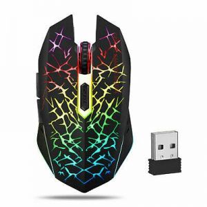 Wireless USB Optical Mice Gaming Mouse 7 Color LED Backlit Rechargeable For PC