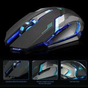 LED Rechargeable Wireless Backlit USB Optical Ergonomic Gaming X7 Mouse Mice USA