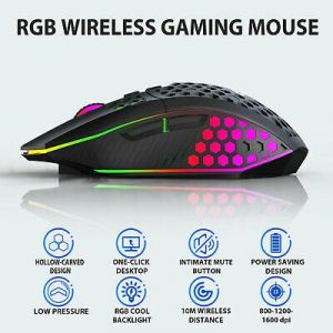 USB Gaming Mouse Wireless LED Backlit Mice 3 DPI RGB Rechargeable for PC Laptop