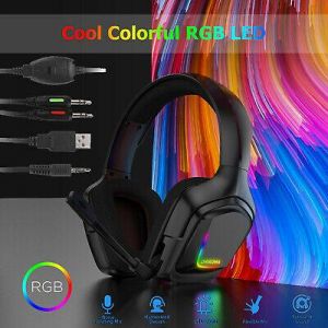 T.D.I Gaming Shop  headset 3.5mm LED Stereo Surround Headphones Mic RGB Gaming Headset For PS4 Xbox One PC
