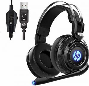 HP Wired Stereo Gaming Headset with Mic for PC, Mac, Laptop, Over Ear Headphones