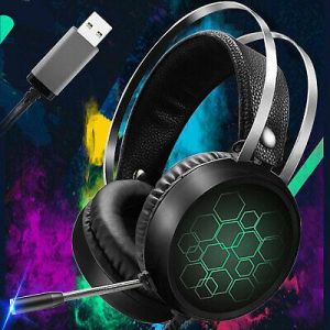 Gaming Headset RGB LED 7.1 Surround Sound Mic USB Headphones For PS4 Laptop