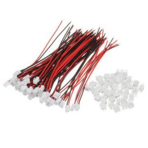 T.D.I Gaming Shop cables  Excellway&reg; 100Pcs Mini Micro JST 2.0 PH 2Pin Connector Plug With 120mm Wires Cables