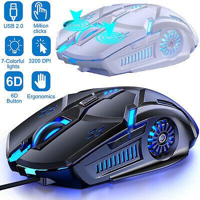 T.D.I Gaming Shop mouse LED Backlit Optical Wired Gaming Mouse Ergonomic Adjustable DPI Mice for Laptop